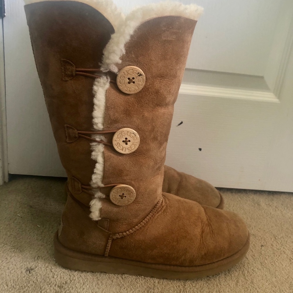 UGG Tan Bailey Button Triplet Boot